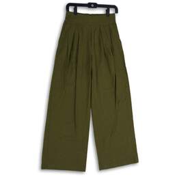 NWT Abercrombie & Fitch Womens Green Pleated Wide Leg Pull-On Ankle Pants Sz XS