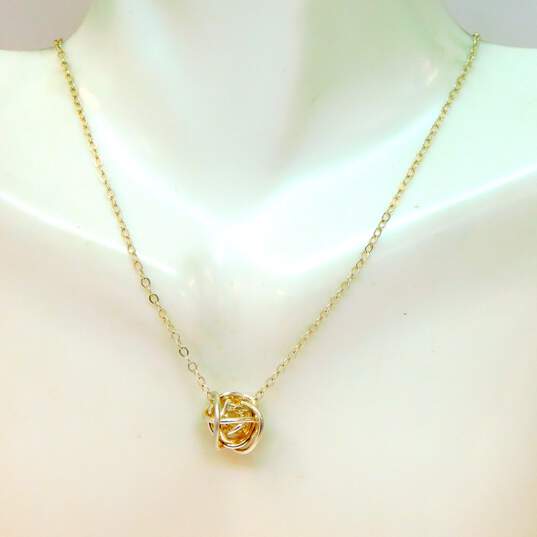 Artisan 925 Moonstone Triangle & Knot Pendants & Pearls Station Chain Necklaces image number 2