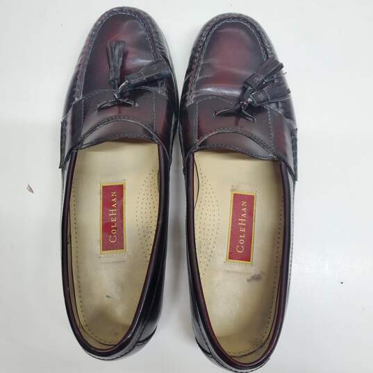 Cole Haan Burgundy Leather Tassel Loafers Men's Size 9.5 image number 6