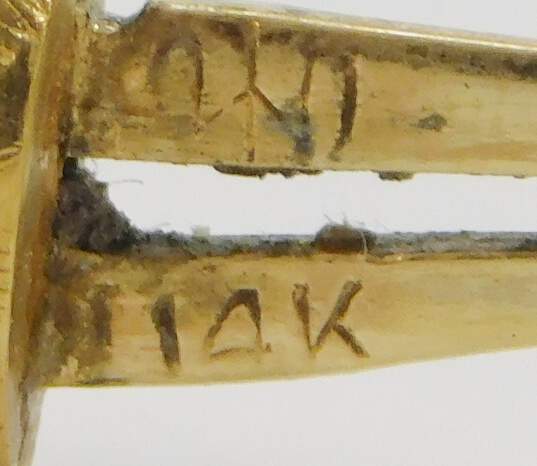 Vintage 14k Yellow Gold Etched Hinged Bangle Bracelet 10.7g image number 4