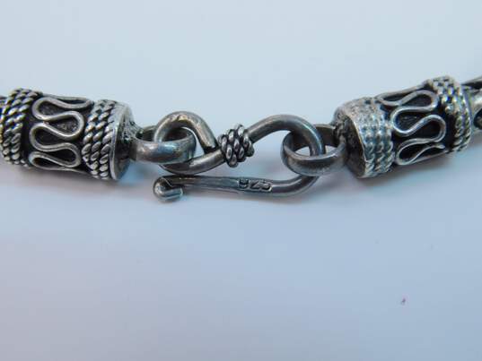 Lois Hill & Artisan 925 Byzantine Toggle & Bali Style Hook Bracelets 45.8g image number 9