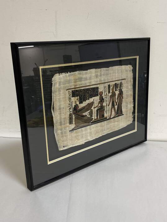 Egyptian Painting on Papyrus Paper mounted in Frame image number 2