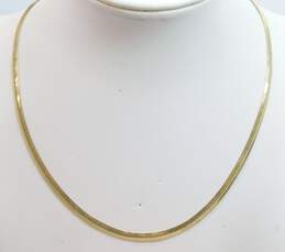 14K Yellow Gold Fancy Herringbone Chain Necklace 9.9g