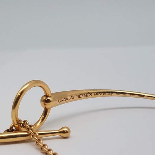 Hermes 14k Gold Filet D'Or Toggle Bracelet 11.9g image number 6