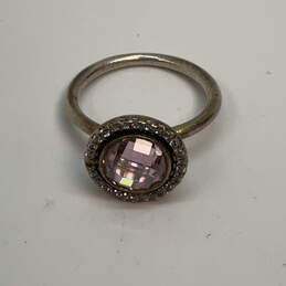Designer Pandora S925 ALE Sterling Silver Pink Crystal Stone Band Ring alternative image