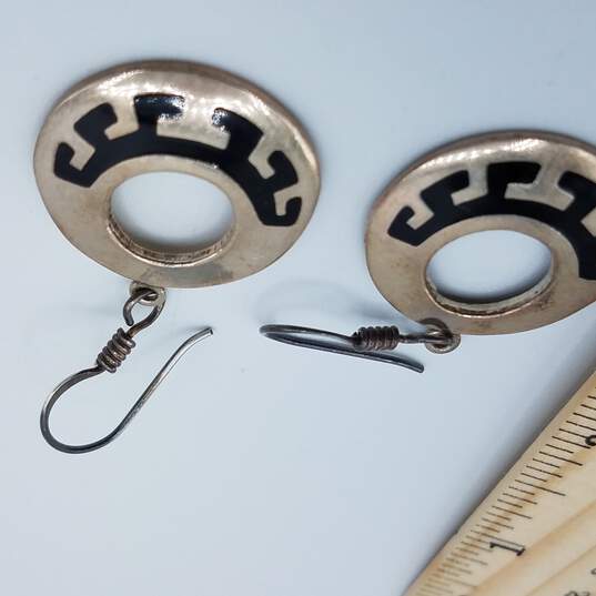 925 Mexico Sterling Silver Dangle Earrings w/ Enamel image number 1