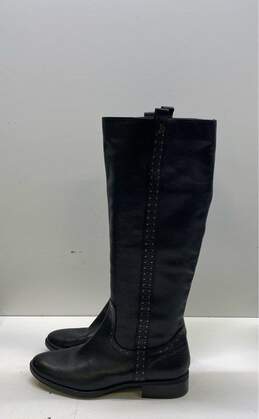 Sam Edelman Prina Black Leather Studded Tall Knee Zip Riding Boots Size 9 B