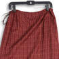 Womens Red Printed Flat Front Drawstring Midi Wrap Skirt Size 10 image number 4