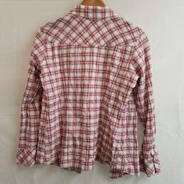 Patagonia women's cotton red and white plaid button up shirt size 4