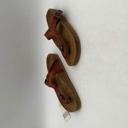 Myra Womens Brown Leather Crockler Western Hand-Tooled Thong Sandals Size 10 alternative image