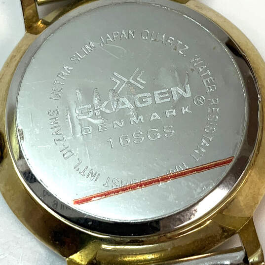 Designer Skagen Denmark 16SGS Two-Tone Round Dial Analog Wristwatch image number 5