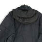 Womens Black Long Sleeve Hooded Pockets Full-Zip Quilted Coat Size XL image number 4