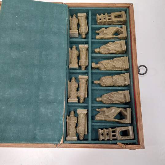 Wooden Chess Set (Folds Into Box/Case And Down Into Board) image number 9