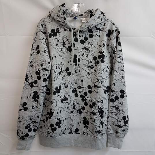Mickey Mouse allover print gray hoodie sweatshirt size M image number 2