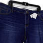 NWT Womens Blue Mid Rise Stretch Signature Fit Denim Boyfriend Jeans Sz 18P image number 3