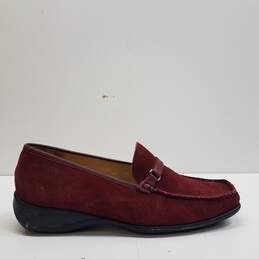 Mephisto Cool Air Maroon Suede Loafers Shoes Women's Size 8.5 B