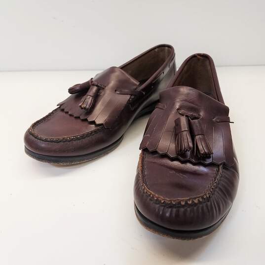 Florsheim Burgundy Leather Kiltie Tassel Loafers Shoes Men's Size 10 D image number 5
