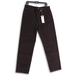 NWT Mens Dark Purple Flat Pocket Straight Leg Ankle Pants Size 34X31