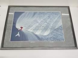 Ltd Edition Folk Art Print Lithograph White Hummingbird #185/225 Framed