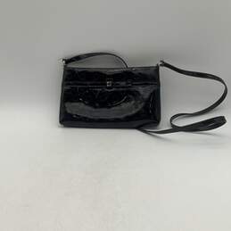 Kate Spade Womens Black Patent Leather Inner Pocket Crossbody Bag Purse
