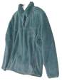 Womens Green Fleece Long Sleeve Pockets Pullover Sweater Size L image number 1