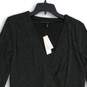 NWT White House Black Market Womens Black Long Sleeve Pullover Mini Dress Size 8 image number 3