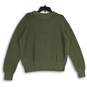 NWT Womens Green Crochet Long Sleeve Crew Neck Pullover Sweater Size XL image number 2