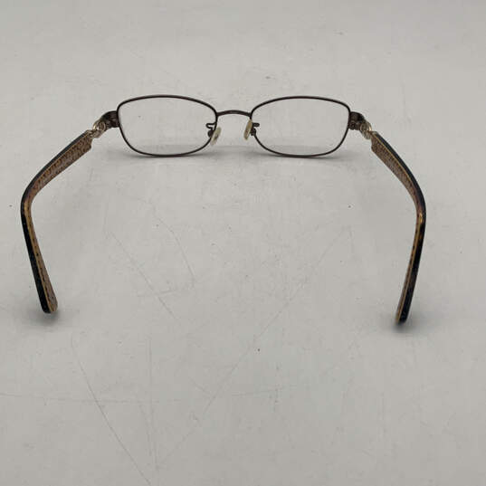Coach HC5054-9187 Faina Satin Brown Tortoise Rectangular Metal Eyeglasses image number 3