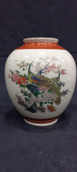 Satsuma Peacock Vase