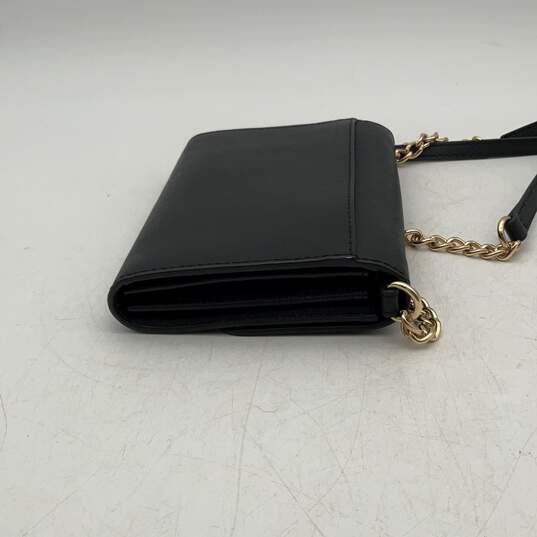 Michael Kors Womens Black Gold Chain Strap Inner Pocket Crossbody Bag Purse image number 3