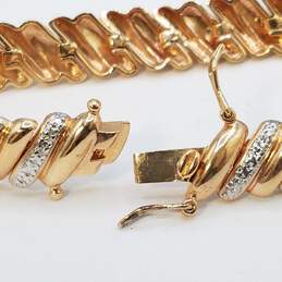 Ross Simons Sterling Silver Gold Over Diamond Bracelet 21.0g alternative image