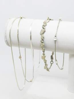 Artisan 925 Herringbone Nefertiti Linked Cats Eye Beaded Liquid Silver Bracelets & Ball Bead Station & Snake Chain Anklets Variety 12.5g