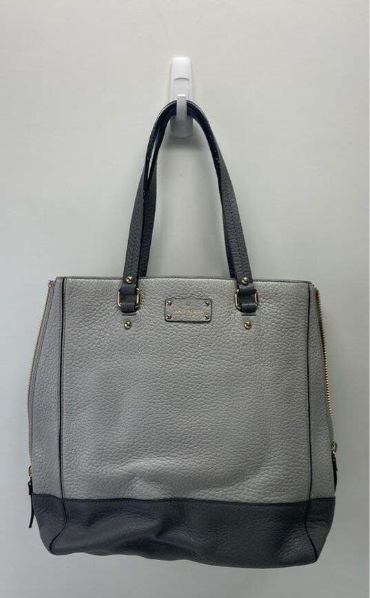 Kate Spade Gray Leather Tote Bag image number 1