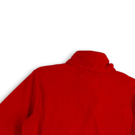 Womens Red Long Sleeve Mock Neck Quarter Zip Pullover Jacket Size L/P image number 4