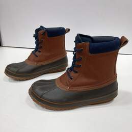 London Fog Collection Leather Brown, Blue, And Green Water Resistant Boots Size 10M alternative image