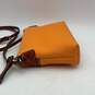 Dooney And Bourke Womens Orange Brown Leather Adjustable Strap Crossbody Purse image number 3