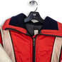 Vintage Mens Red White Long Sleeve Full-Zip Windbreaker Jacket Size Large image number 3