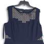 Anne Klein Womens Navy Blue Boat Neck Sleeveless Back Zip A-Line Dress Size 16 image number 3