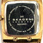 Designer Skagen 380XSRR1 Gold-Tone Stainless Steel Square Analog Wristwatch image number 5