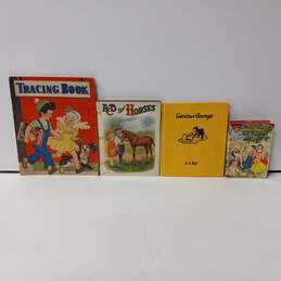 4pc. Vintage Assorted Children's Books-Hard/Soft Cover Mix