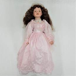 Elizabeth Collector Porcelain Doll w/Stand IOB alternative image