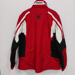 Mens Red Long Sleeve Zipped Pockets Mock Neck Windbreaker Jacket Size XXL alternative image