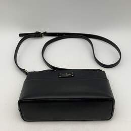 Kate Spade Womens Black Leather Zip Buckle Adjustable Strap Crossbody Bag Purse