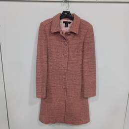 Arden B. Women's Pink Wool Blend Overcoat Size M