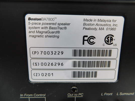 Boston Acoustics BA7800 3 Piece Subwoofer/Satellite Speaker System image number 11