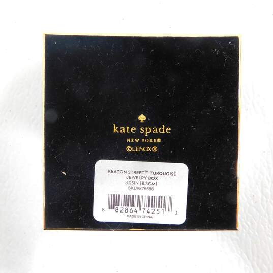Kate Spade New York Keaton Street Trinket Box Light Turquoise & Gold image number 7