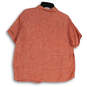 Womens Orange Short Sleeve Spread Collar Button-Up Shirt Size Medium image number 3