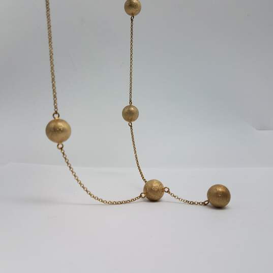 Charles Garnier Sterling Silver Peru Gold Tone Ball & Chain Necklace 13.2g image number 2