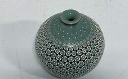 Korean Ceramic Art Vase 6.5 in High Artist Sighed Celedon Vase alternative image