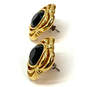 Designer Swarovski Gold-Tone Inverted Black Square Stone Stud Earrings image number 3